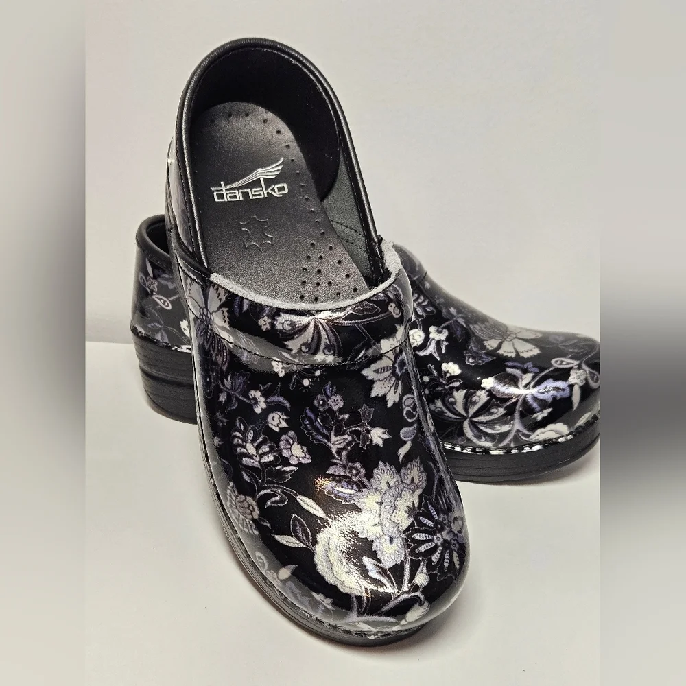 Dansko Women's Metallic Floral Print Slip-On Shoes, Sz 37, US Sz 6.5-7 - Picture 1 of 12
